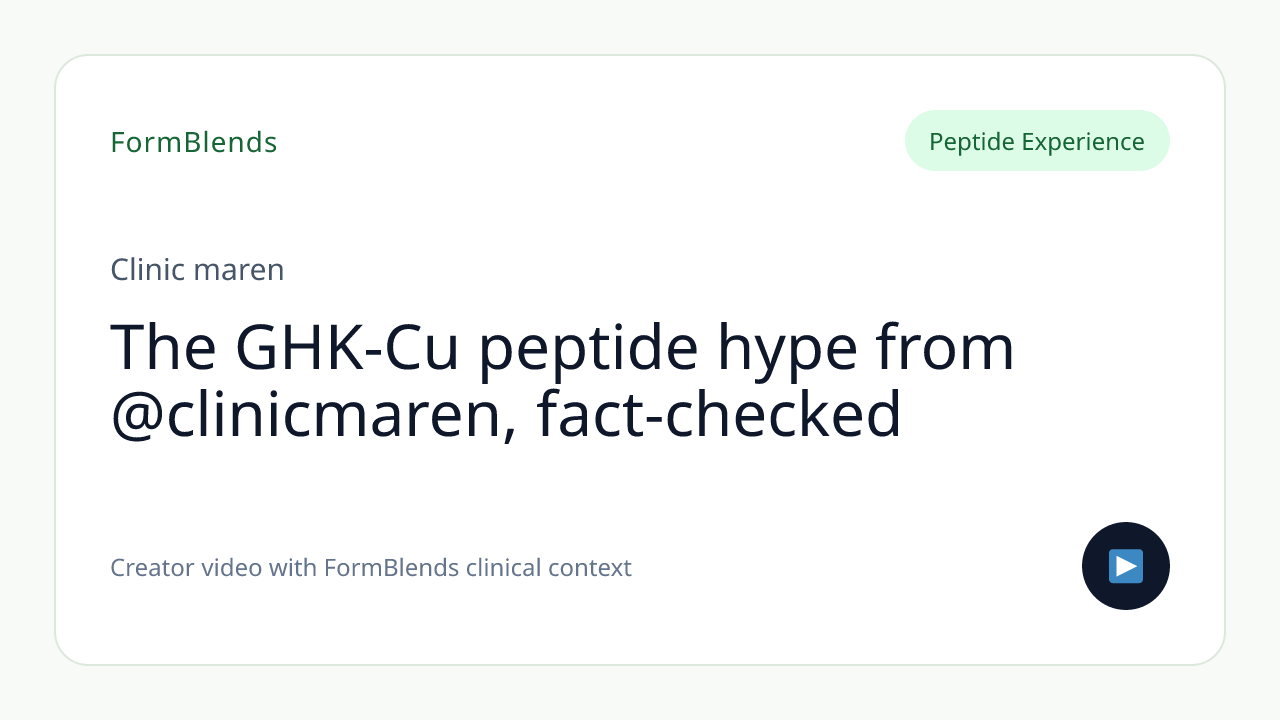 The GHK-Cu peptide hype from @clinicmaren, fact-checked
