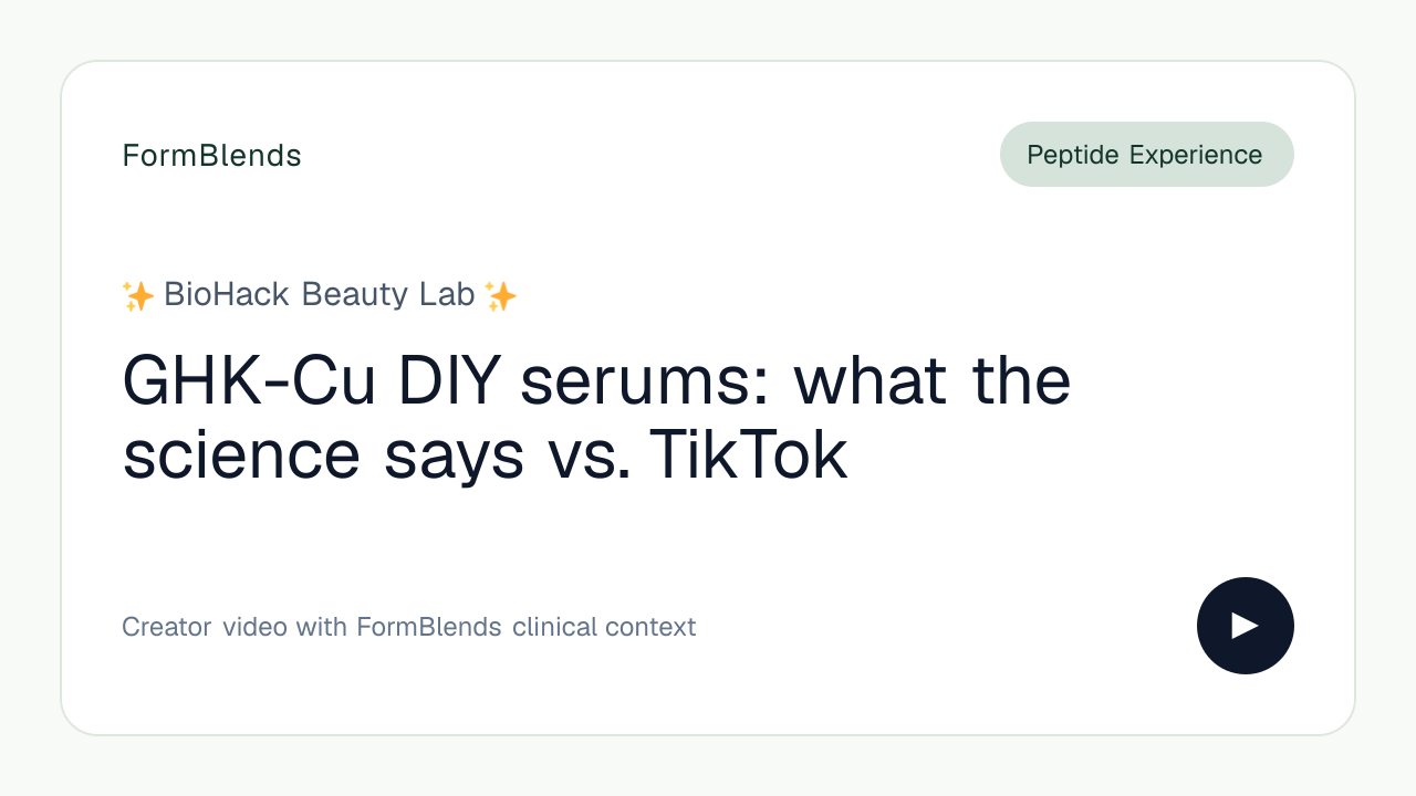 copper peptide ghk cu skin clinical study randomized GHK-Cu DIY serums: what the science says vs. TikTok by biohackbeautylab Mike O'Hearn -Should You blood formation support Type:BPC+PEA 500 (30 Capsules)