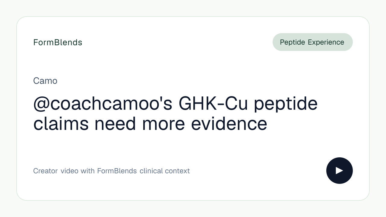 @coachcamoo's GHK-Cu peptide claims need more evidence