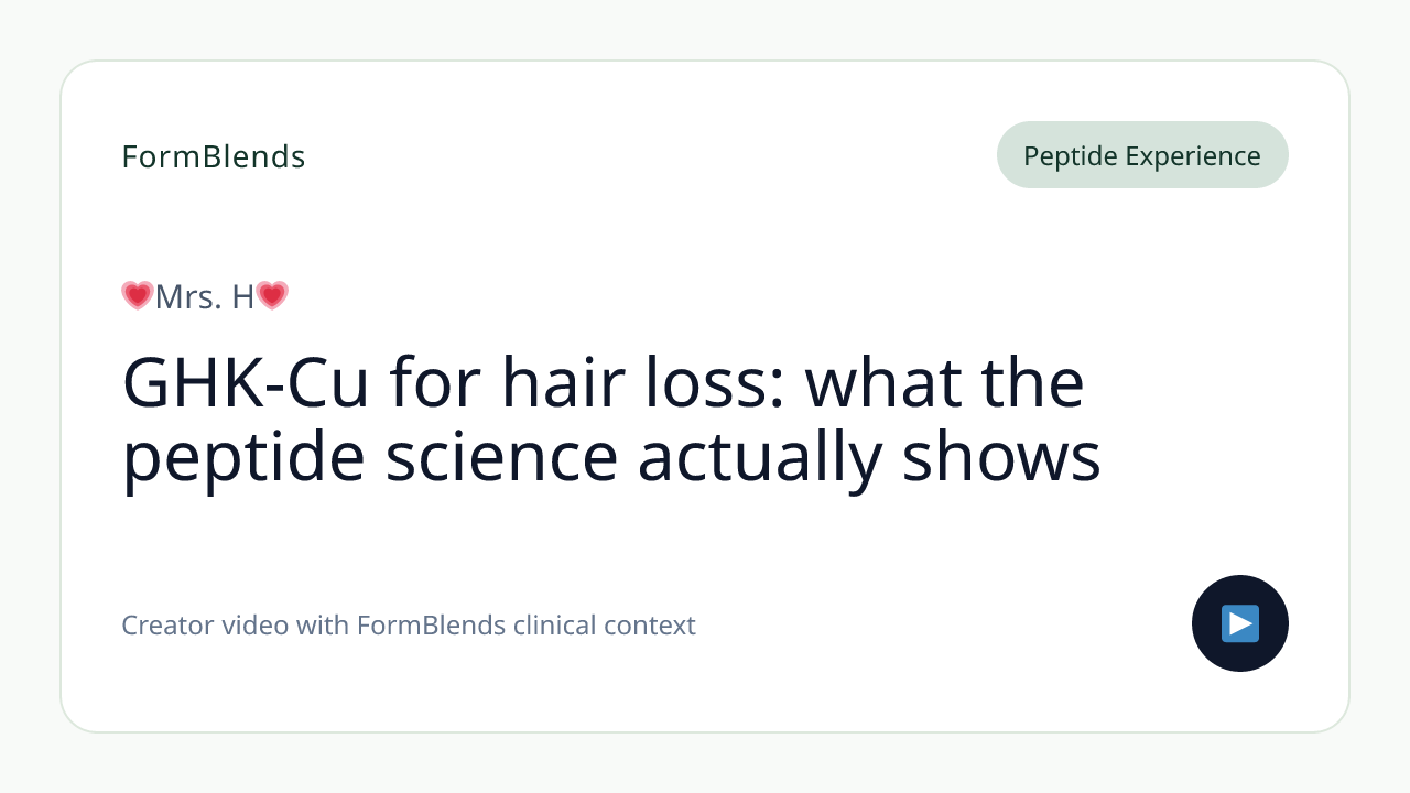 GHK-Cu for hair loss: what the peptide science actually shows