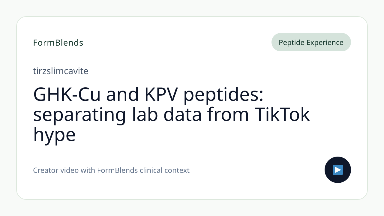 GHK-Cu and KPV peptides: separating lab data from TikTok hype