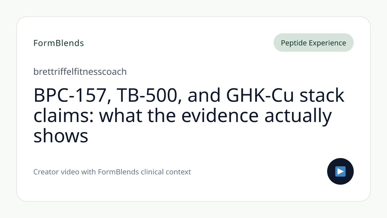 BPC-157, TB-500, and GHK-Cu stack claims: what the evidence actually shows