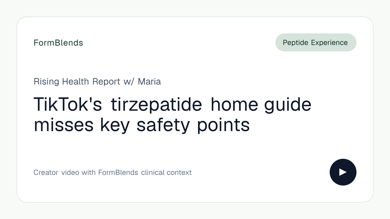 TikTok's tirzepatide home guide misses key safety points