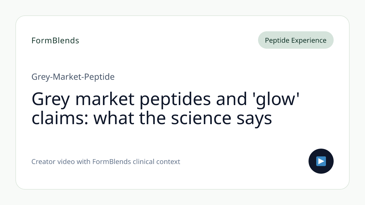 Grey market peptides and 'glow' claims: what the science says