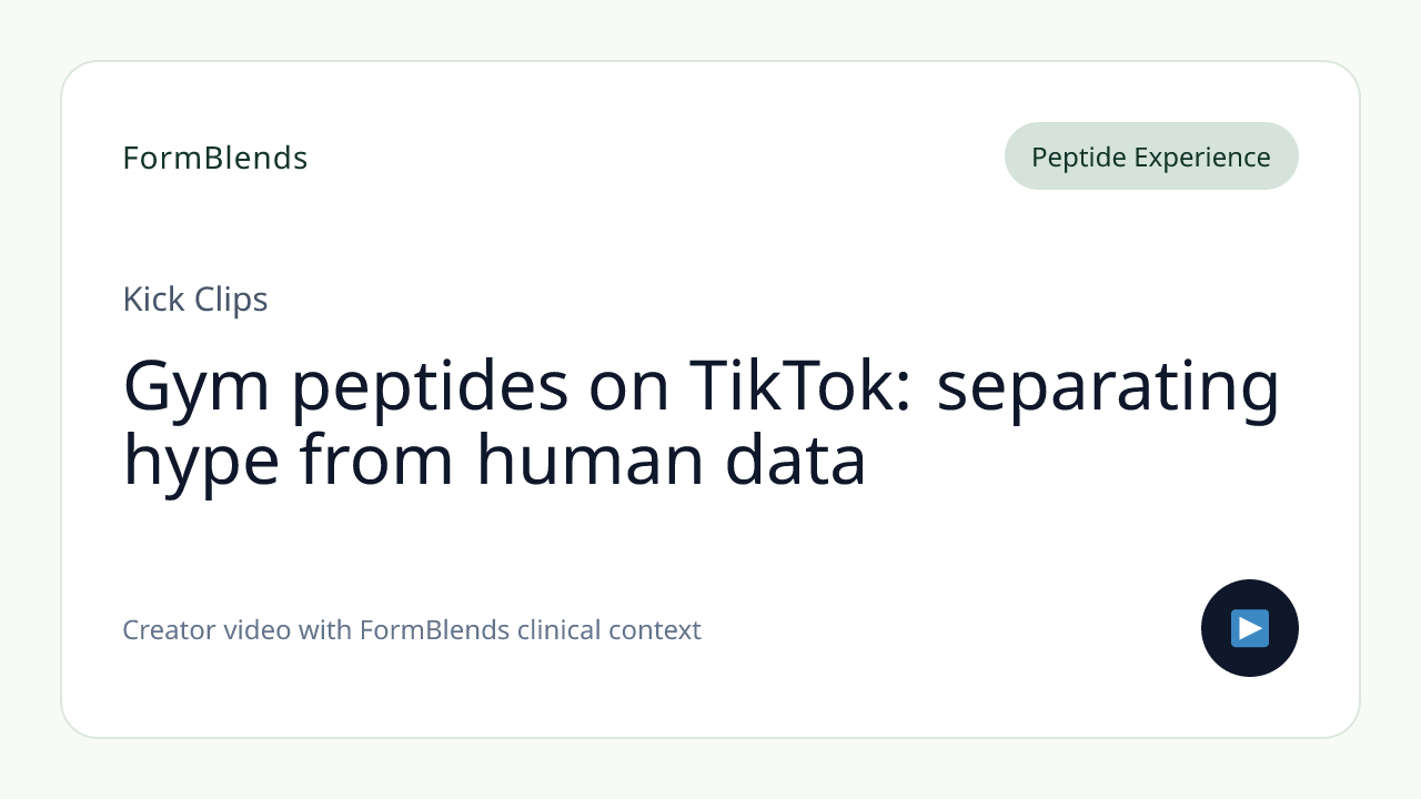 Gym peptides on TikTok: separating hype from human data