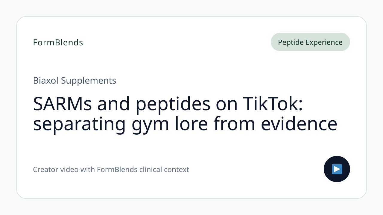 SARMs and peptides on TikTok: separating gym lore from evidence