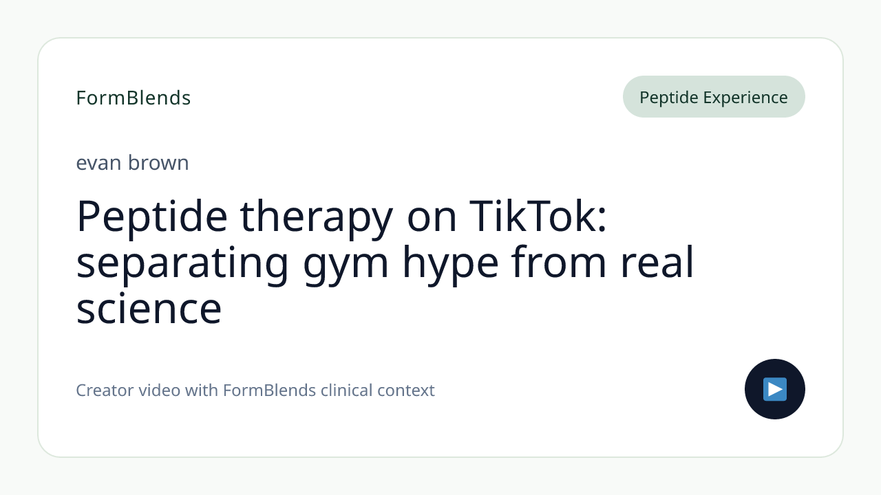 Peptide therapy on TikTok: separating gym hype from real science
