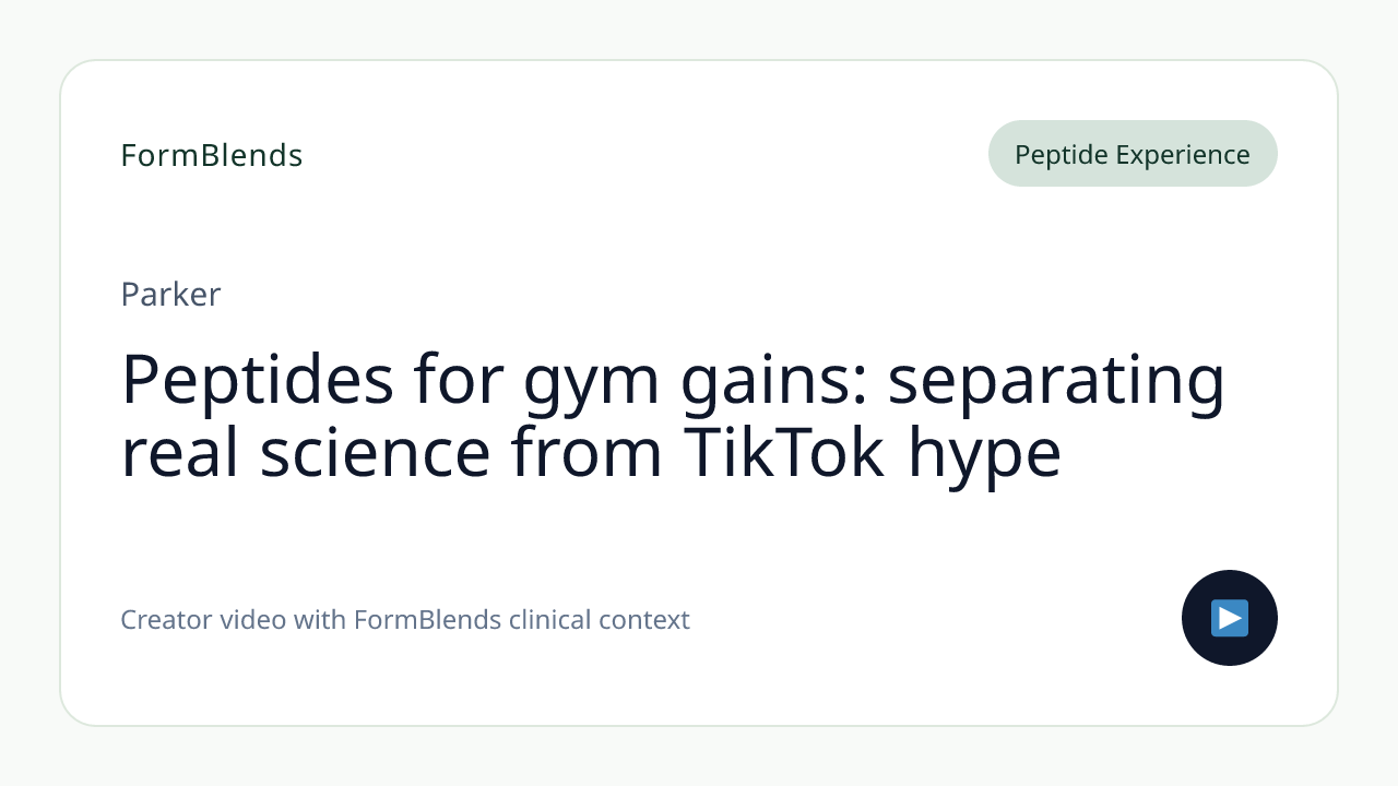 Peptides for gym gains: separating real science from TikTok hype
