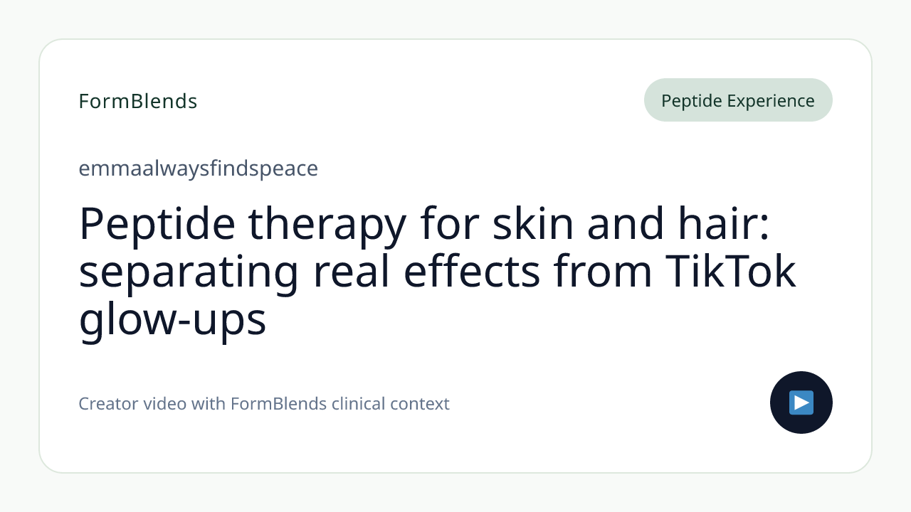 Peptide therapy for skin and hair: separating real effects from TikTok glow-ups