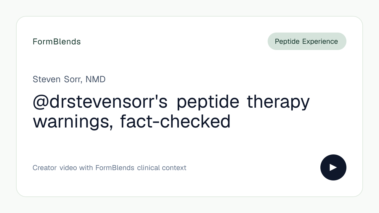 @drstevensorr's peptide therapy warnings, fact-checked