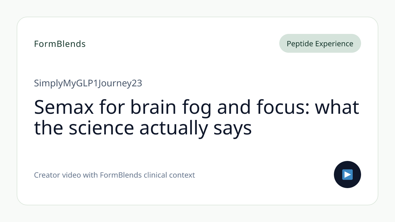 Semax for brain fog and focus: what the science actually says