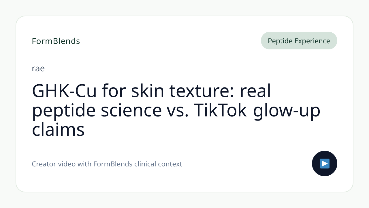 GHK-Cu for skin texture: real peptide science vs. TikTok glow-up claims