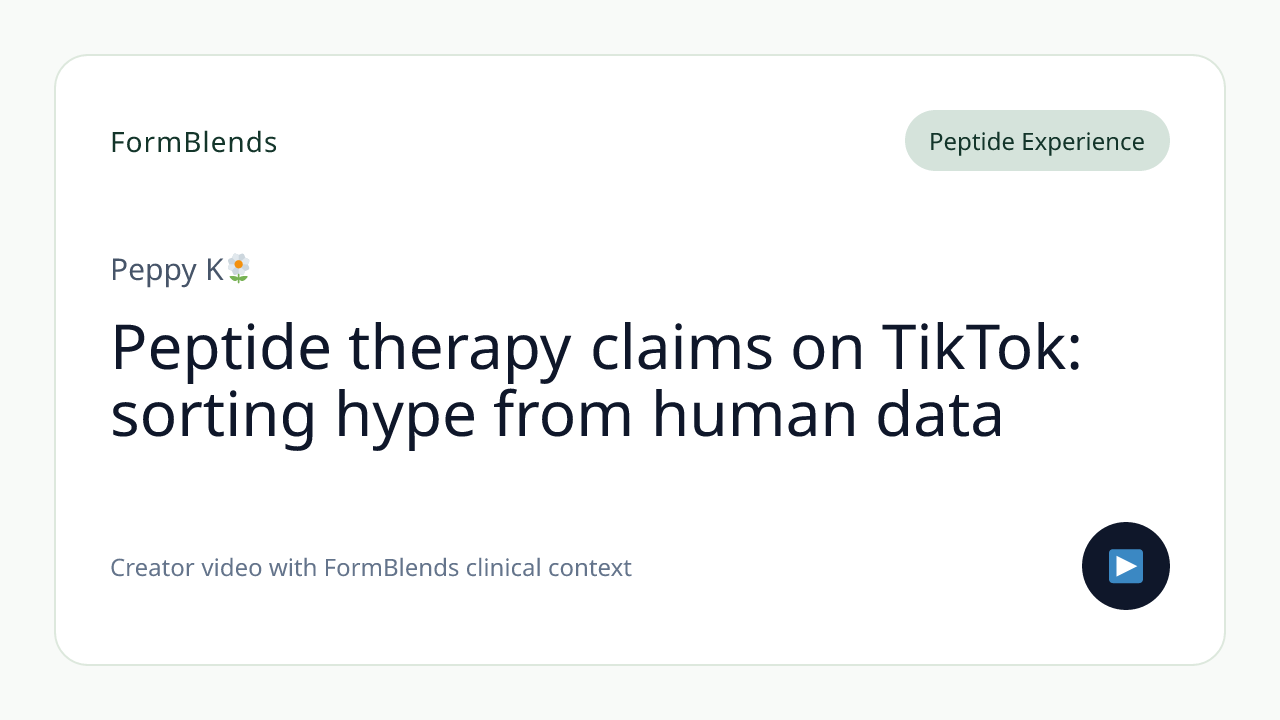 Peptide therapy claims on TikTok: sorting hype from human data