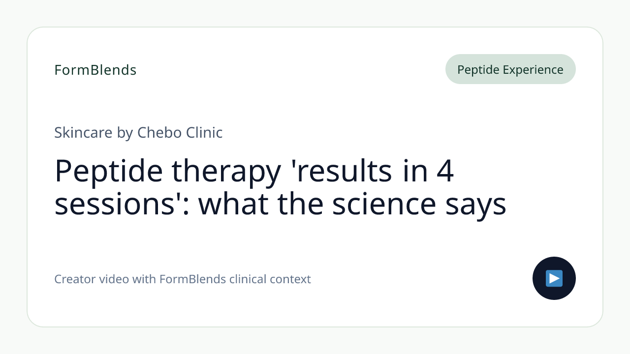 Peptide therapy 'results in 4 sessions': what the science says