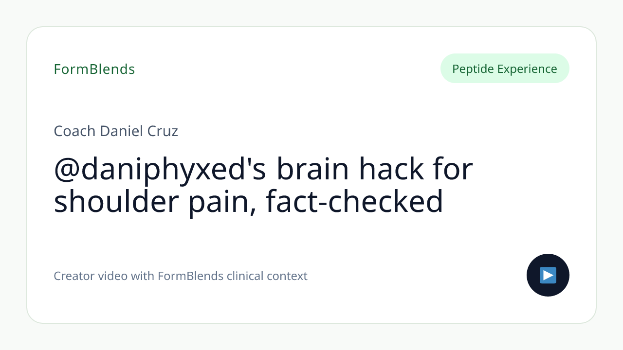 @daniphyxed's brain hack for shoulder pain, fact-checked