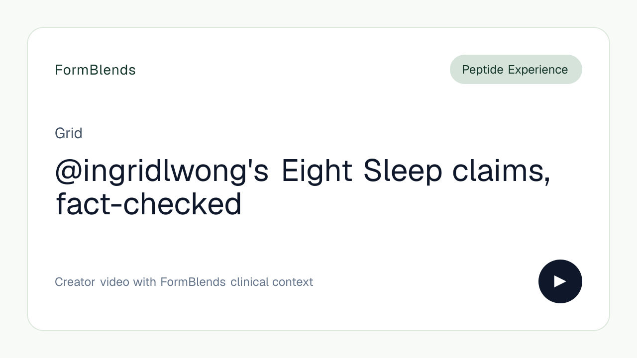 @ingridlwong's Eight Sleep claims, fact-checked