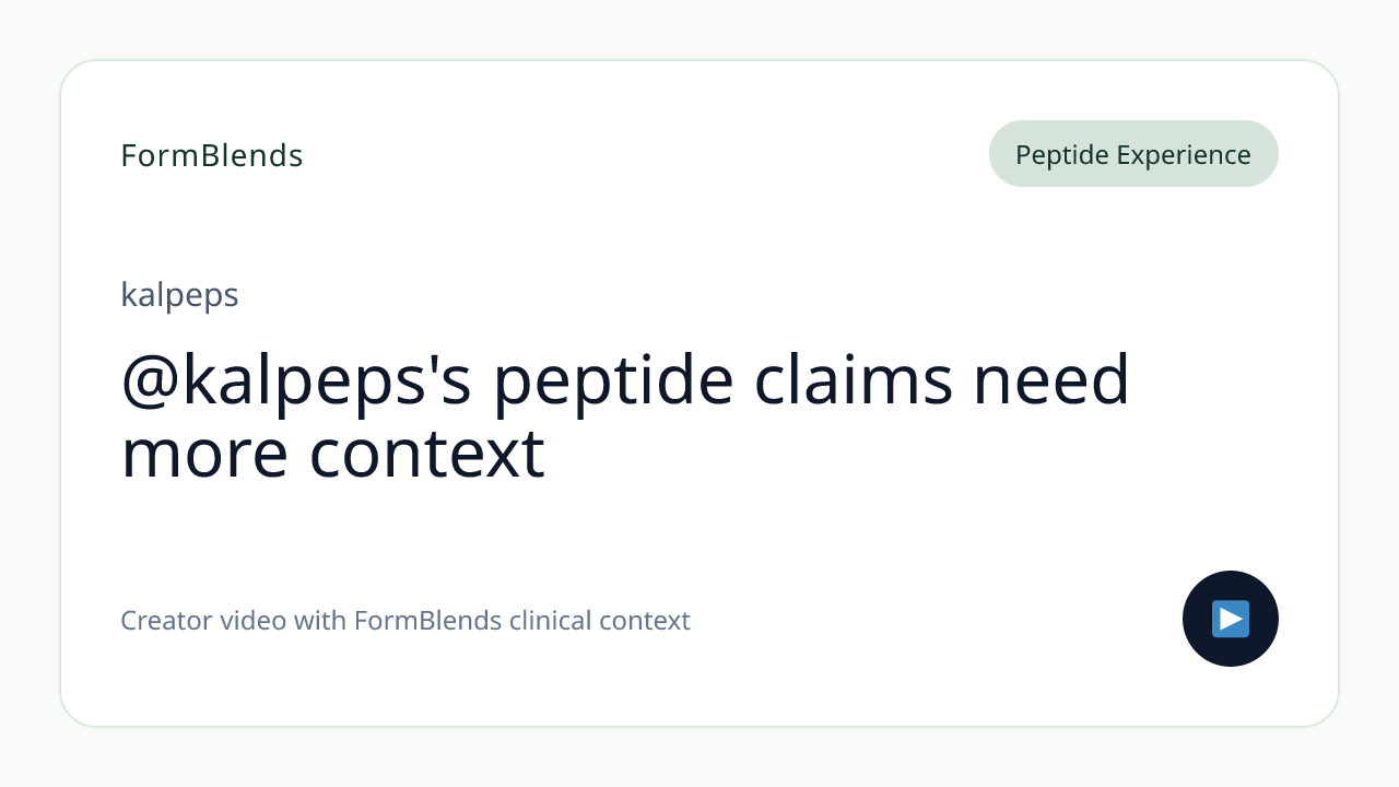 @kalpeps's peptide claims need more context
