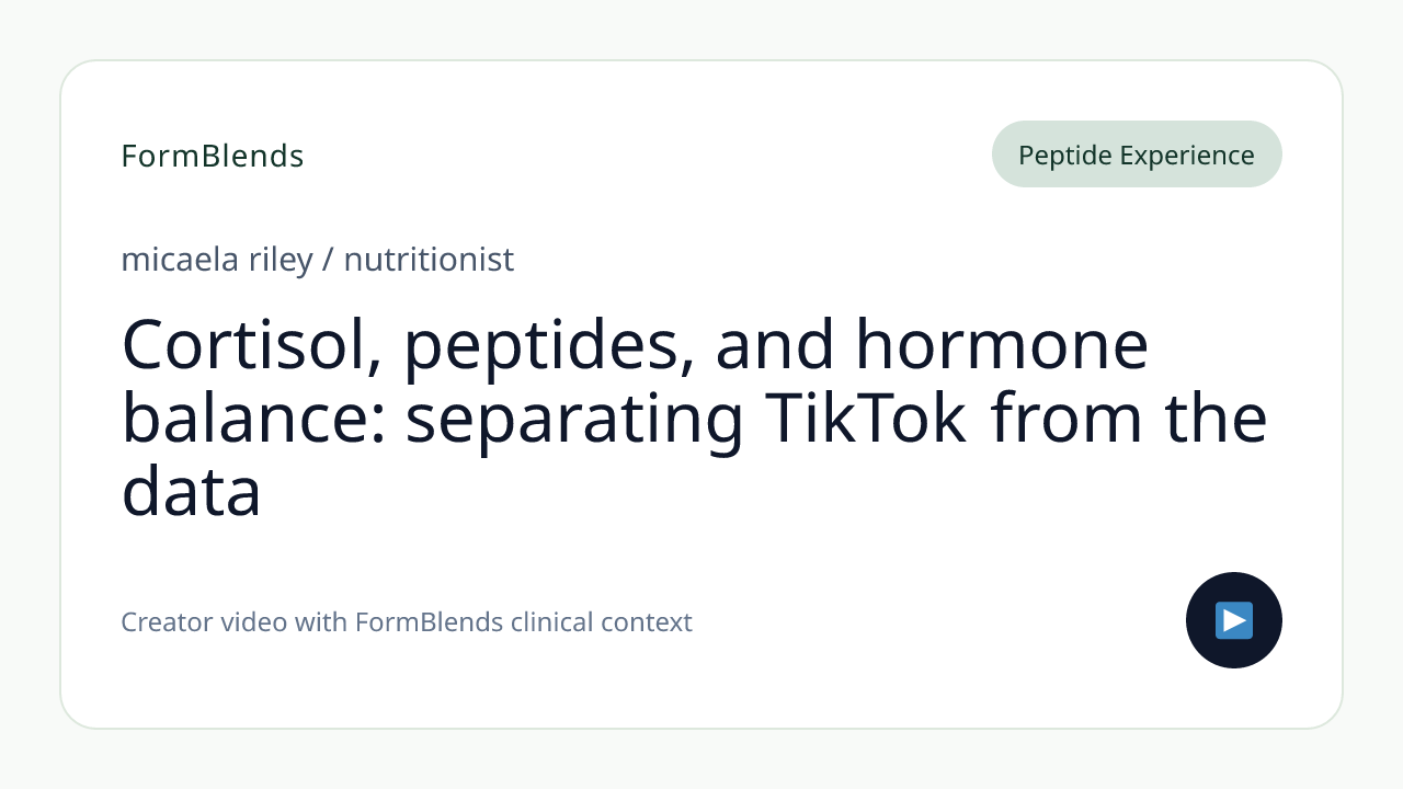 Cortisol, peptides, and hormone balance: separating TikTok from the data