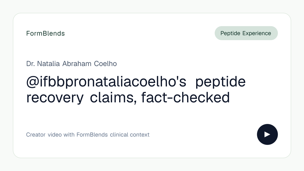 @ifbbpronataliacoelho's peptide recovery claims, fact-checked