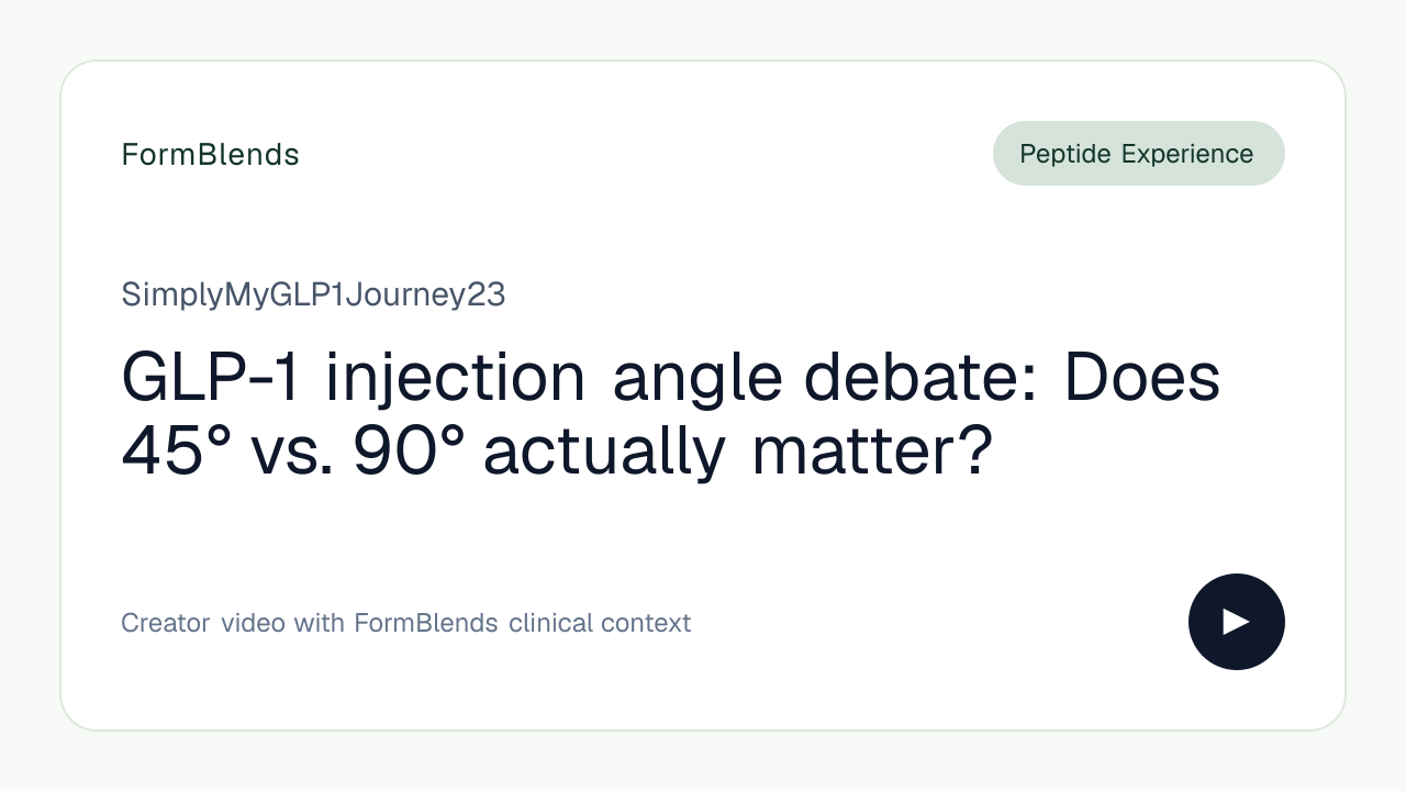 GLP-1 injection angle debate: Does 45° vs. 90° actually matter?