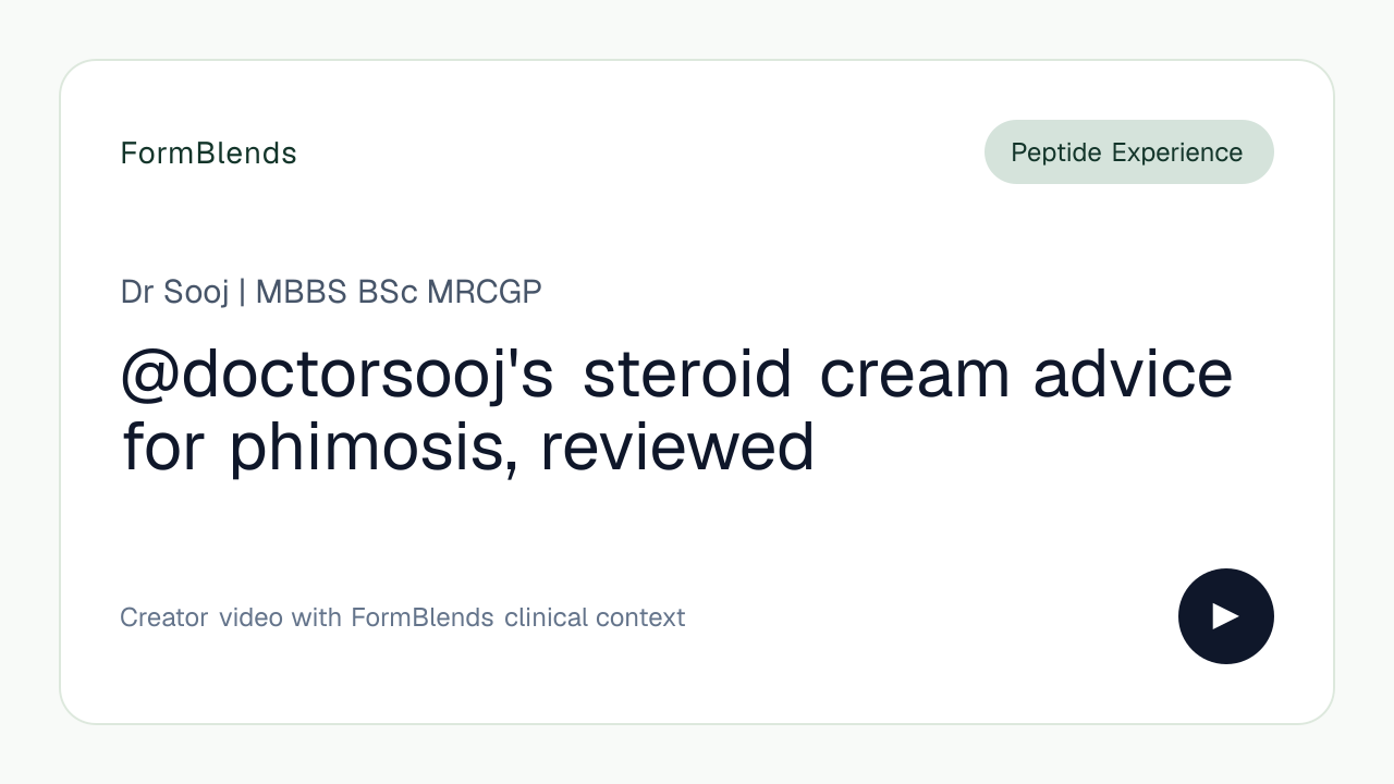 @doctorsooj's steroid cream advice for phimosis, reviewed