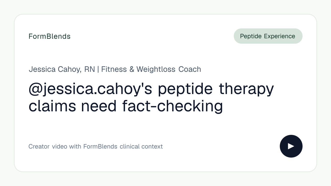 @jessica.cahoy's peptide therapy claims need fact-checking