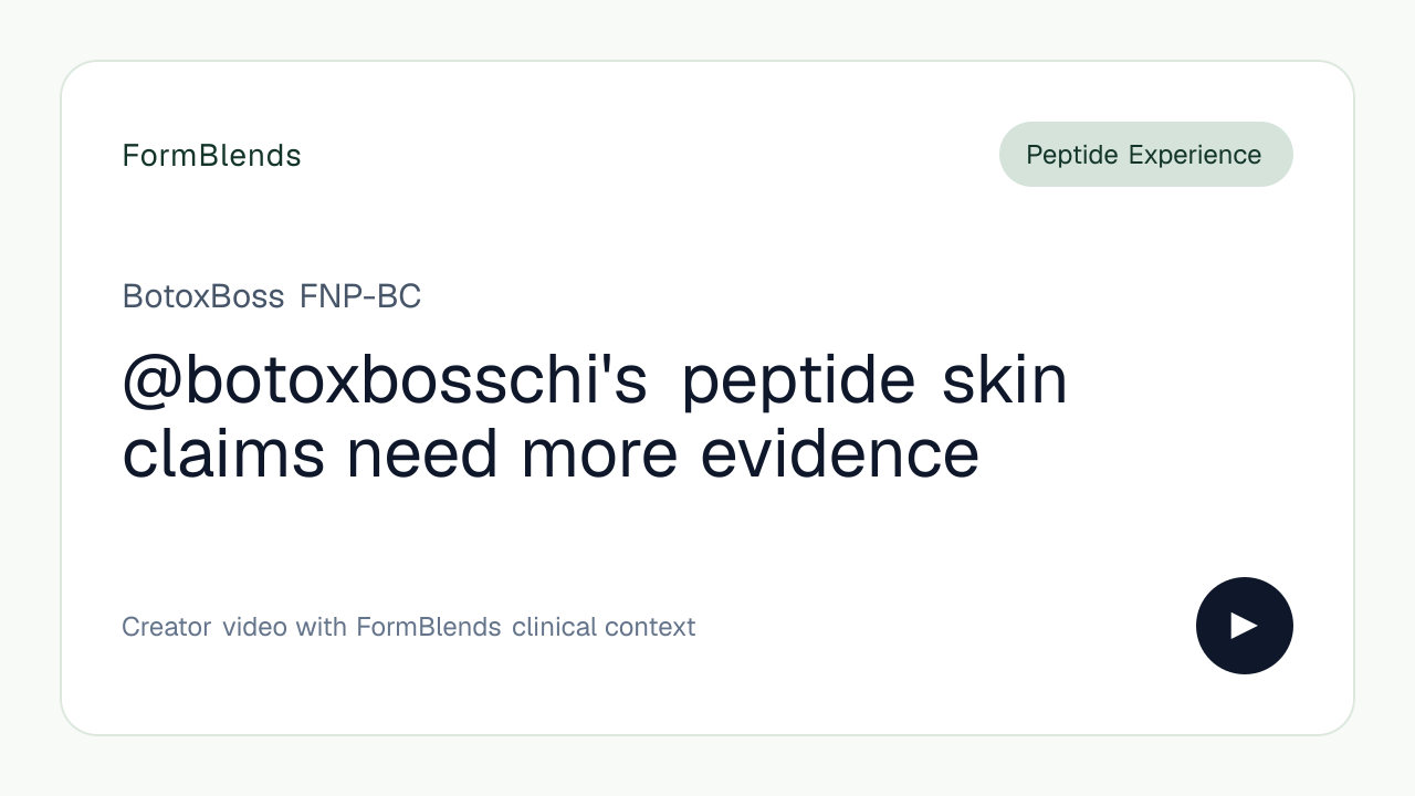 @botoxbosschi's peptide skin claims need more evidence