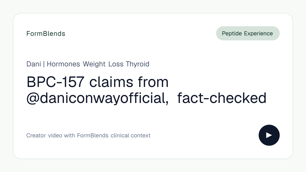BPC-157 claims from @daniconwayofficial, fact-checked