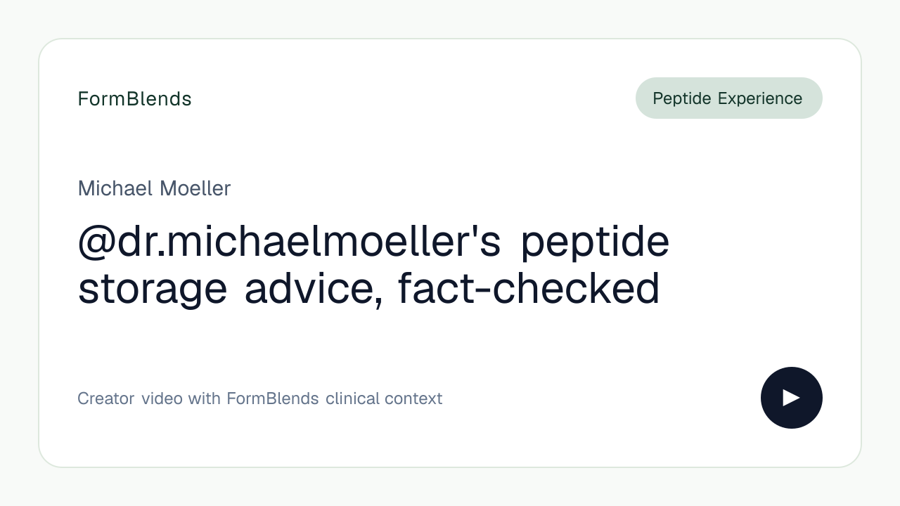 @dr.michaelmoeller's peptide storage advice, fact-checked