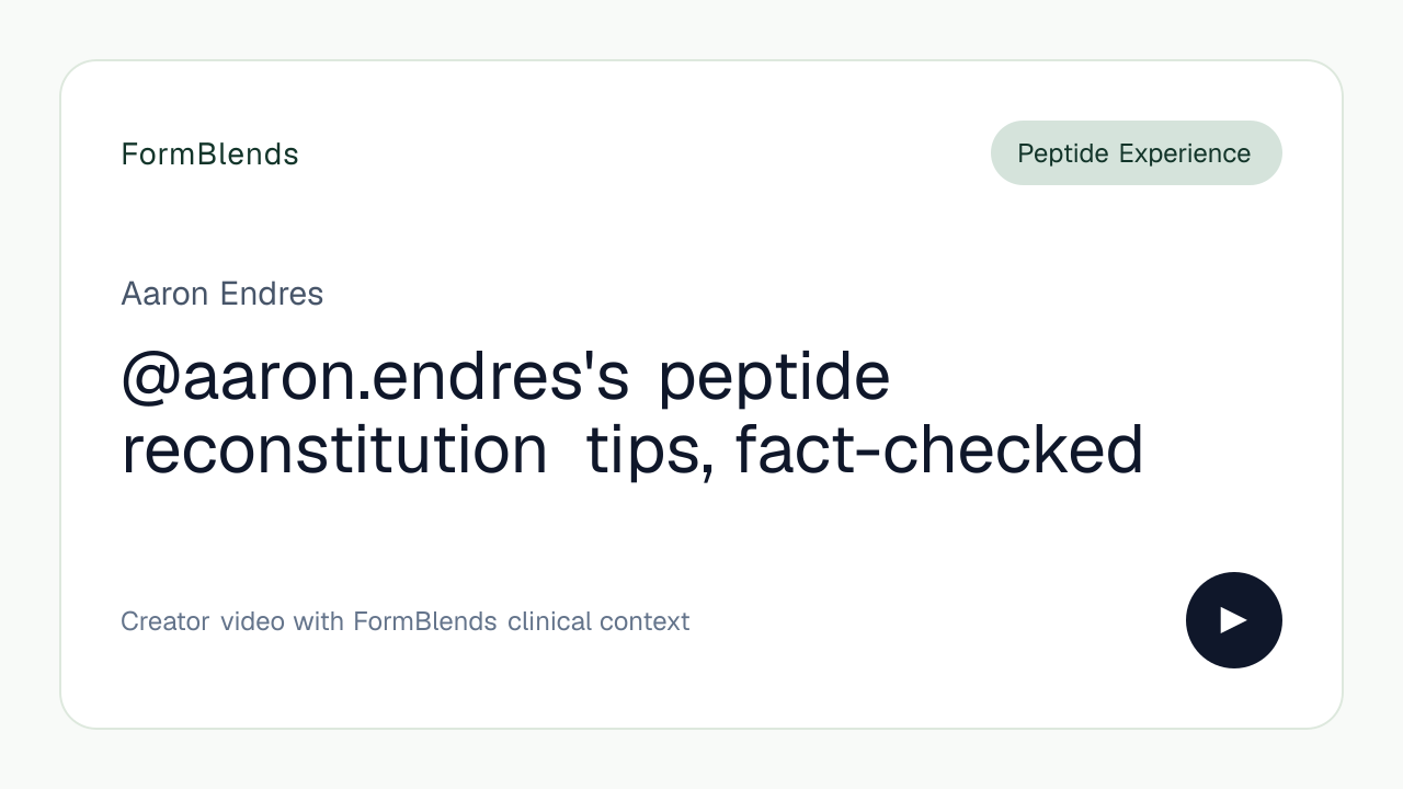 @aaron.endres's peptide reconstitution tips, fact-checked