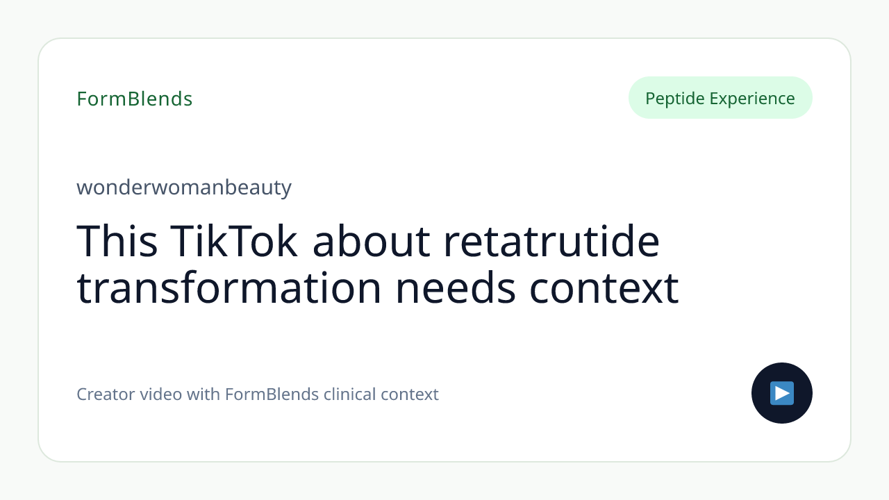 This TikTok about retatrutide transformation needs context