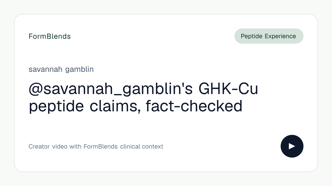 @savannah_gamblin's GHK-Cu peptide claims, fact-checked