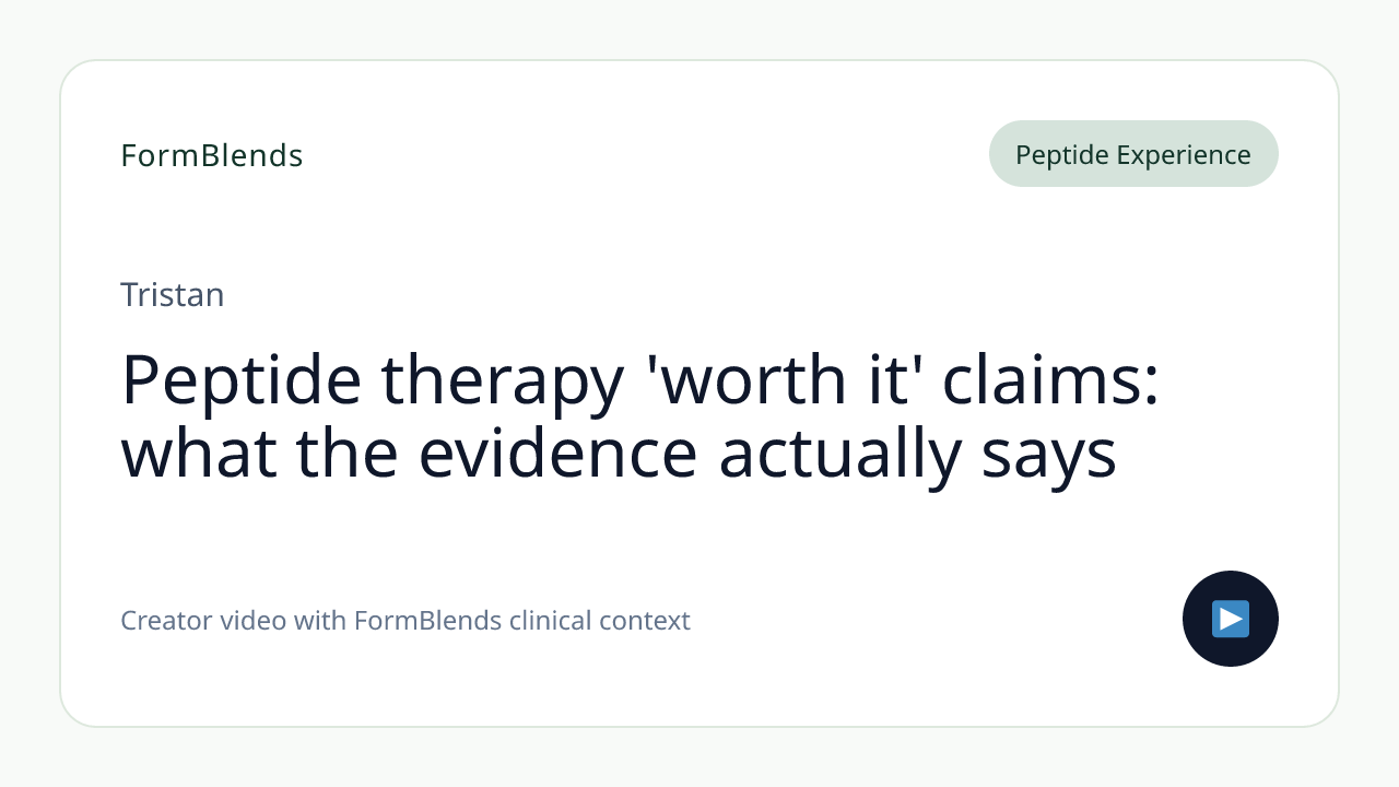 Peptide therapy 'worth it' claims: what the evidence actually says
