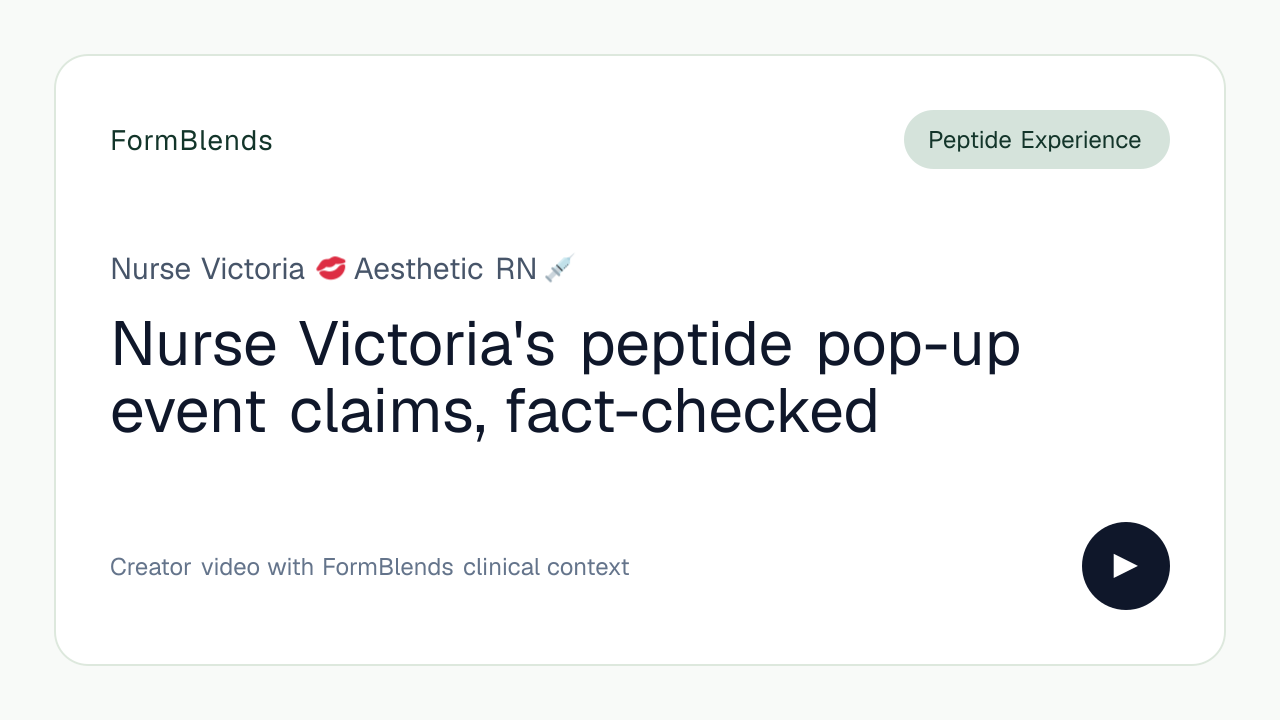 Nurse Victoria's peptide pop-up event claims, fact-checked