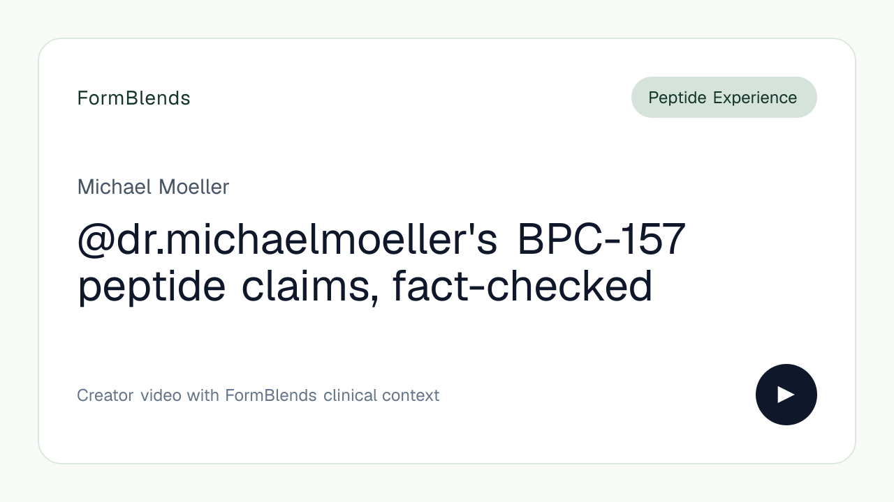 @dr.michaelmoeller's BPC-157 peptide claims, fact-checked