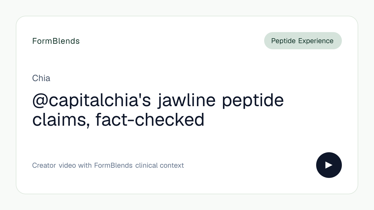 @capitalchia's jawline peptide claims, fact-checked