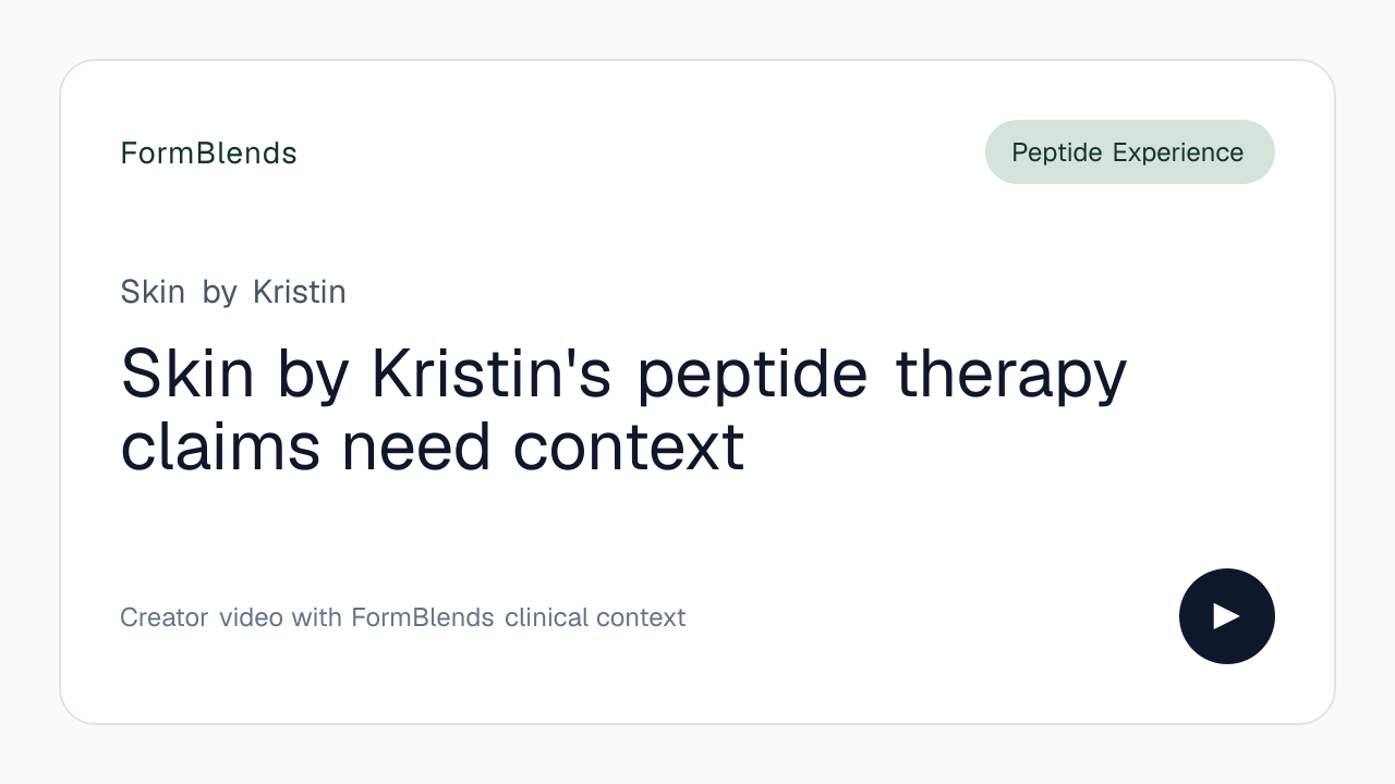 Skin by Kristin's peptide therapy claims need context
