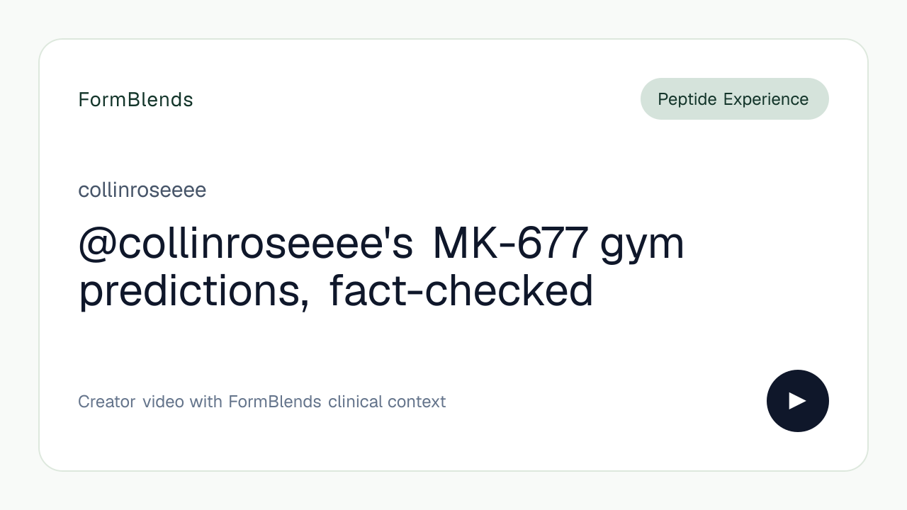 @collinroseeee's MK-677 gym predictions, fact-checked