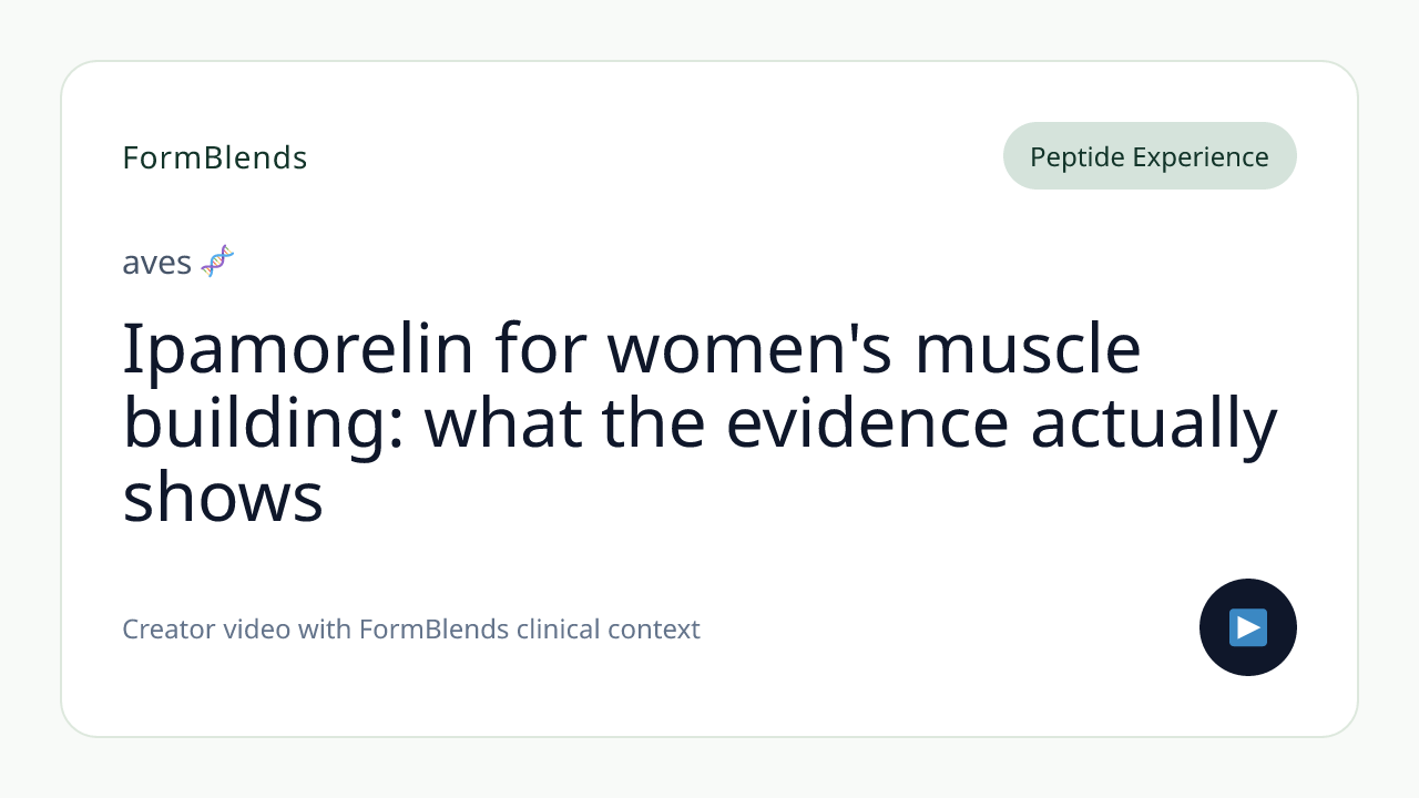 Ipamorelin for women's muscle building: what the evidence actually shows