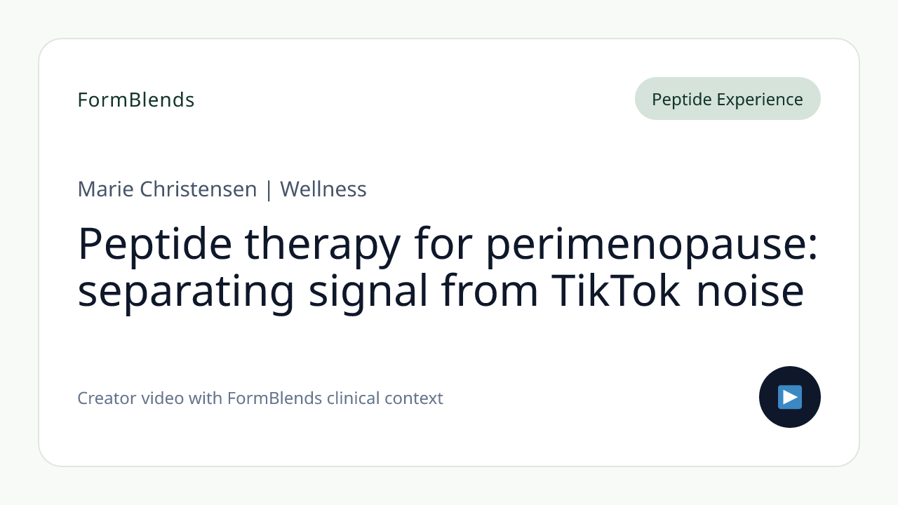 Peptide therapy for perimenopause: separating signal from TikTok noise