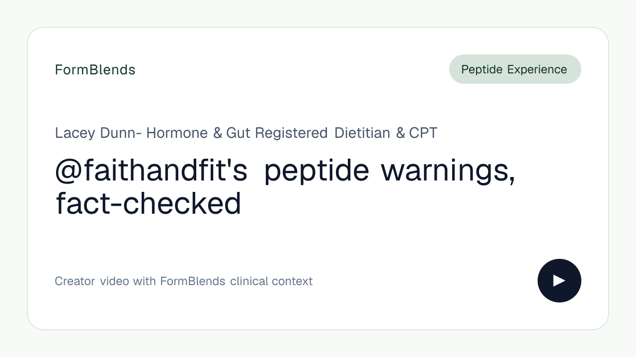 @faithandfit's peptide warnings, fact-checked