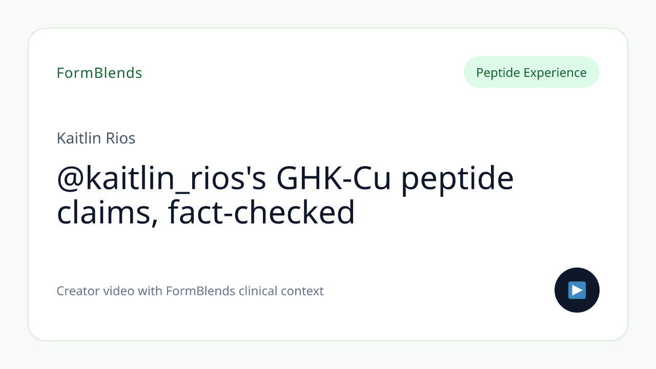 @kaitlin_rios's GHK-Cu peptide claims, fact-checked