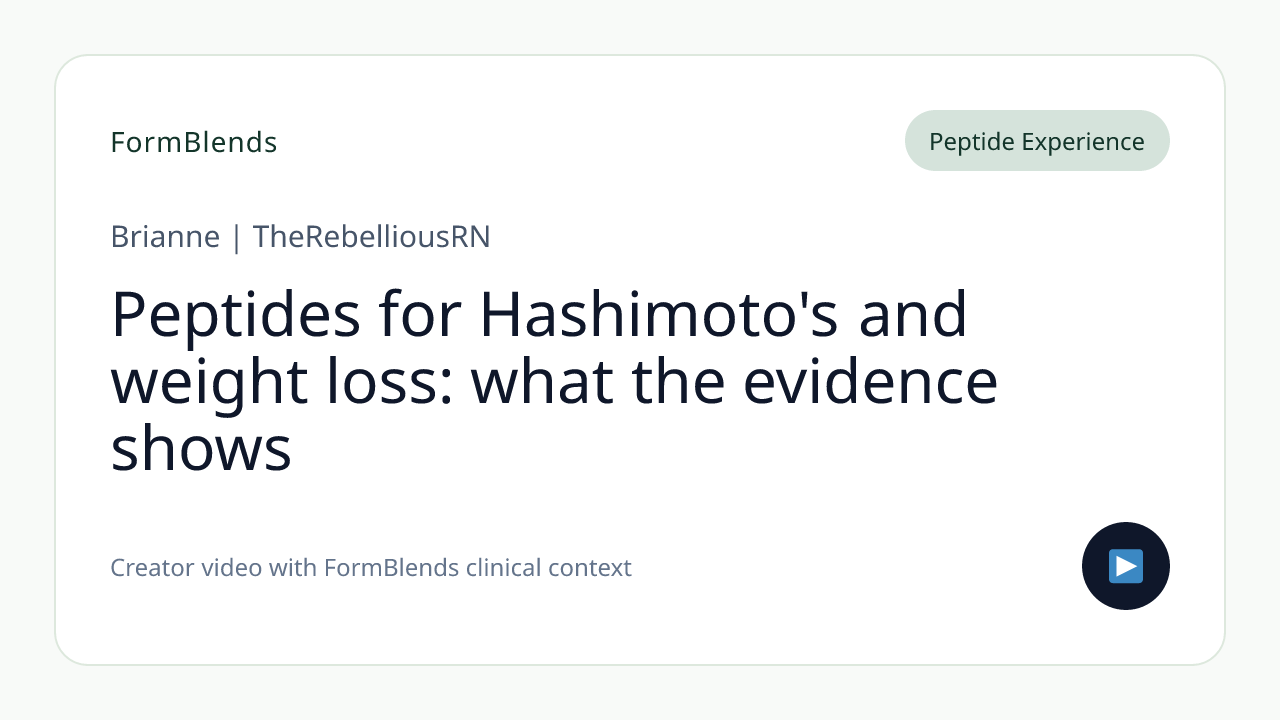Peptides for Hashimoto's and weight loss: what the evidence shows
