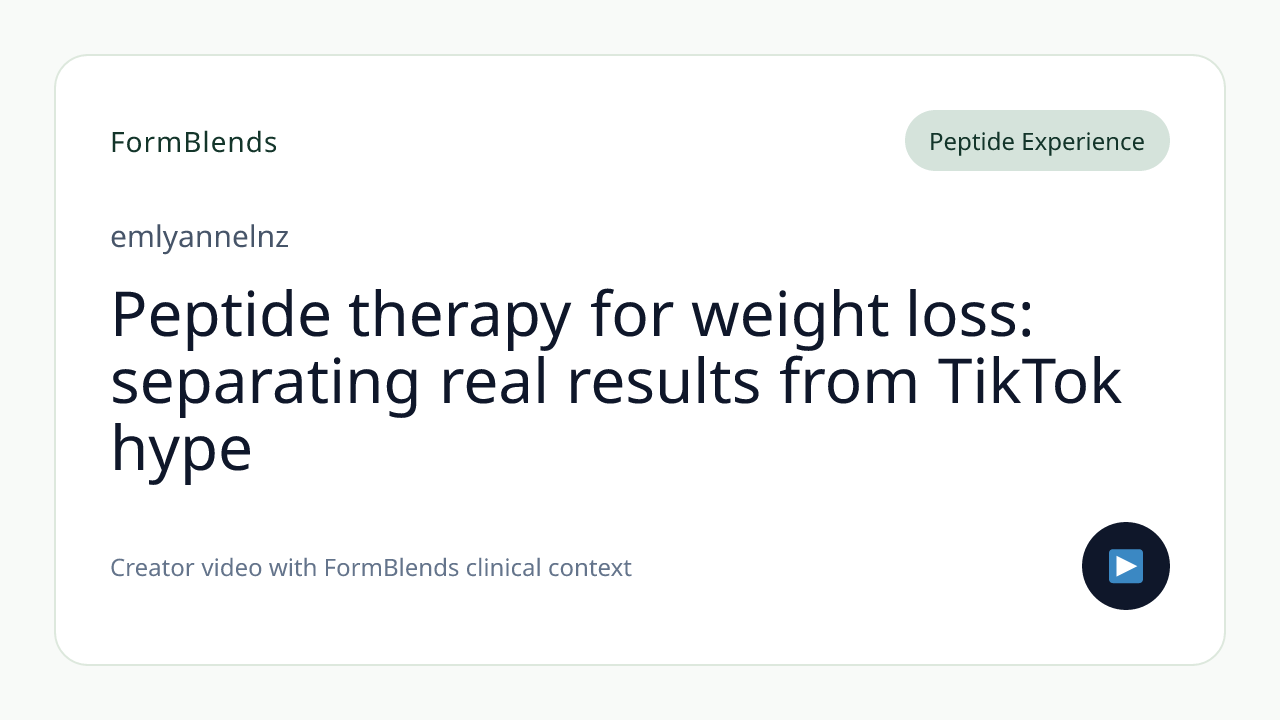 Peptide therapy for weight loss: separating real results from TikTok hype