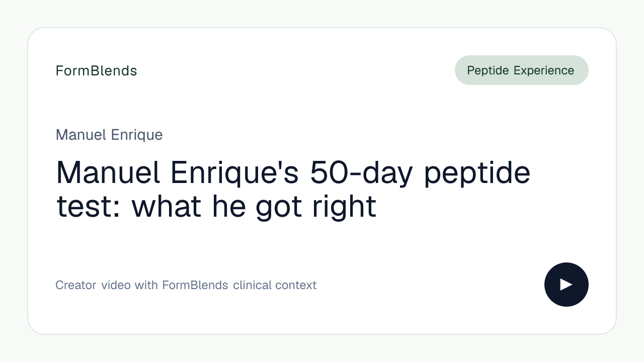 Manuel Enrique's 50-day peptide test: what he got right