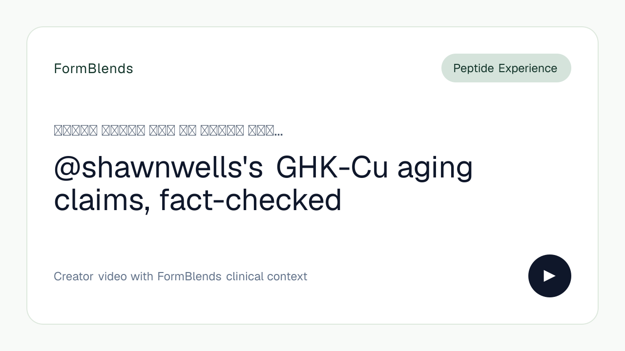@shawnwells's GHK-Cu aging claims, fact-checked