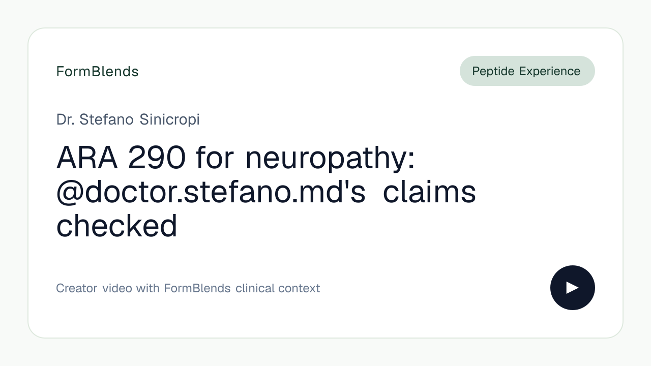 ARA 290 for neuropathy: @doctor.stefano.md's claims checked