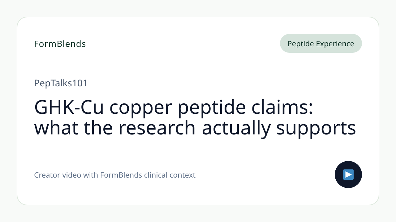 GHK-Cu copper peptide claims: what the research actually supports