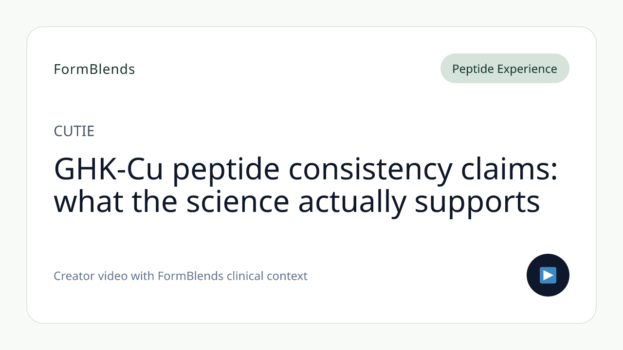 GHK-Cu peptide consistency claims: what the science actually supports