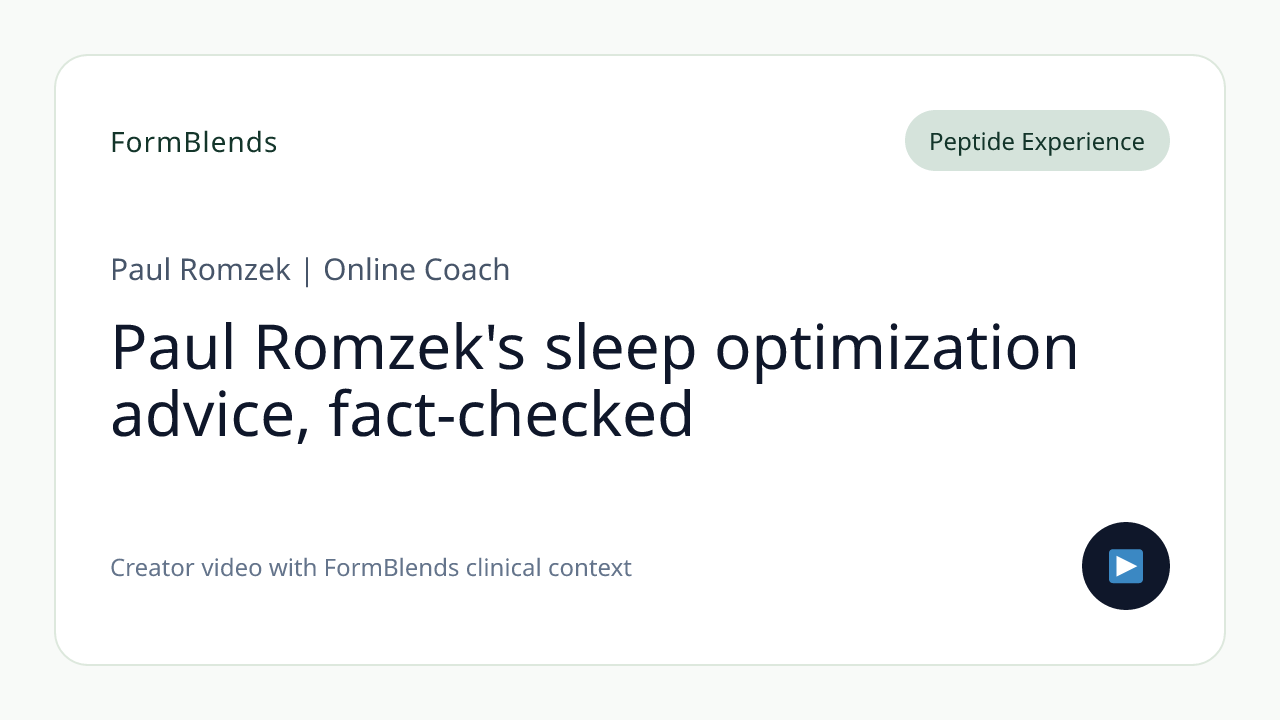 Paul Romzek's sleep optimization advice, fact-checked